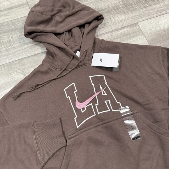 Nike Sportswear Phoenix Fleece Womens Oversized Hoodie HQ3024 LA Brown SMALL NEW - Picture 2 of 10